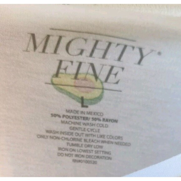 Mighty Fine Avocado Guac and Roll T-shirt Graphic Tee Funny Pun Womens Large L - Picture 8 of 12